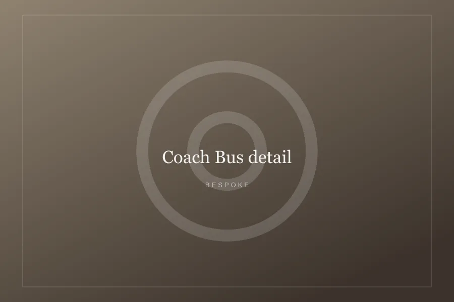 Close detail of the Coach Bus trim and finish