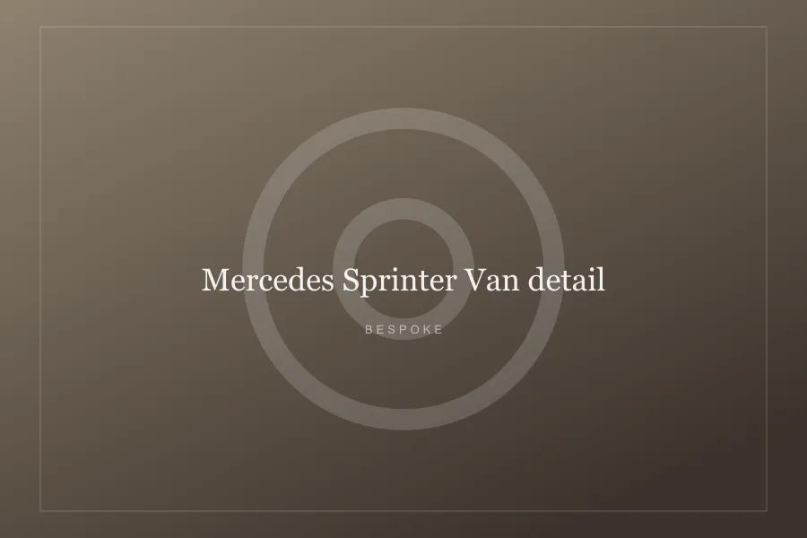 Close detail of the Mercedes Sprinter Van trim and finish